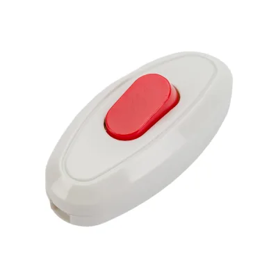 Выключатель на шнур TDM ELECTRIC 6А, 250В, белый с красной кнопкой SQ1806-0221