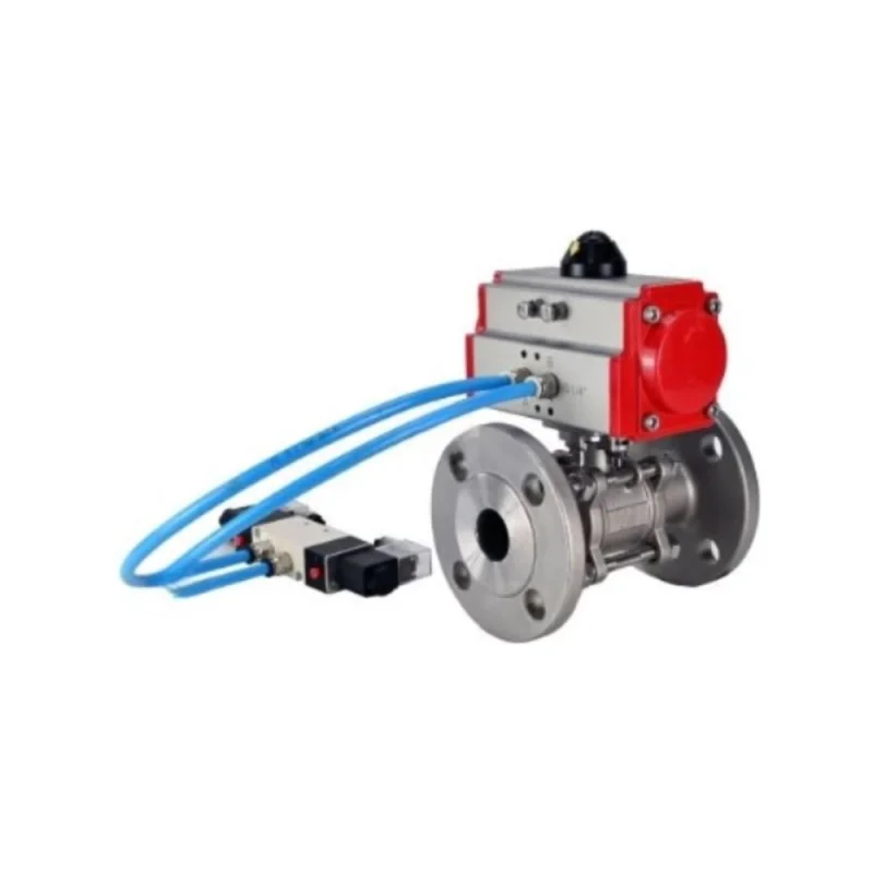 Шаровой кран DN.ru КШФПТ.304.180 Ду50 Ру40, фланцевый, PTFE, с пн.приводом DA-065 и пн.распред PND1-S2EM-52-2-T10-220VAC D160-81225