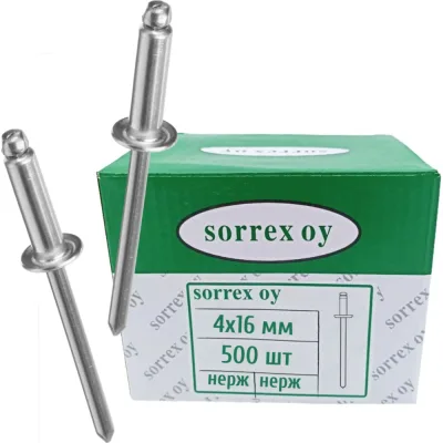 Заклепка вытяжная SORREX нерж/нерж 4.0x16 500 штук 2BBD 40160 500
