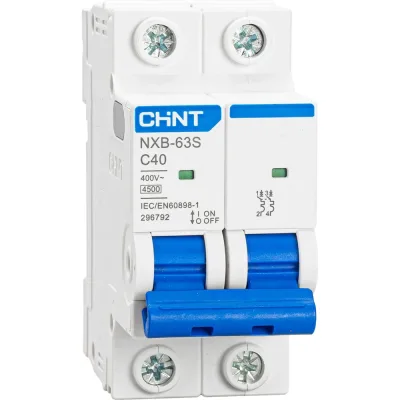 Автоматический выключатель CHINT NXB-63S 2P 40А 4.5kA характеристика C R 296792