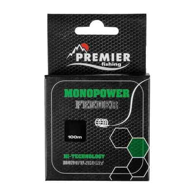 Леска Preмier fishing мonopower feeder 0.25мм/100м, green nylon pr-мf-g-025-100 00000281018