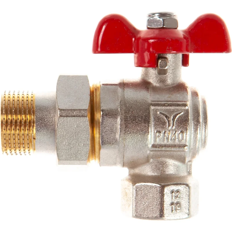Кран шаровой полнопроходной PRO AQUA угловой со сгоном, Н-В 3/4 EWB69-m20-f20xb