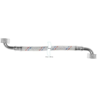 Гибкая подводка для воды ЦС нейлон, 1/2”Г-угол х 1/2"Г- угол L-250 см, штука ГП002220