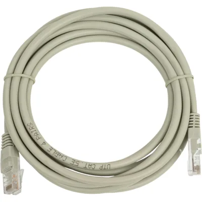 Кабель патч-корд Filum U/UTP 5e кат. 3м FL-U5-C-3M 26AWG(7x0.16 мм), чистая медь, PVC, серый, 00-00872998
