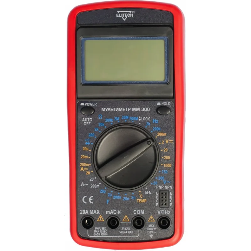Мультиметр Elitech ММ 300 (пост 1000В/перем 750В) 182087