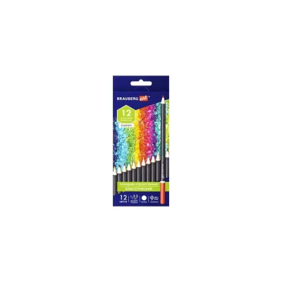 Художественные цветные карандаши BRAUBERG ART CLASSIC 12 цветов, мягкий грифель, 3.3 мм 181536