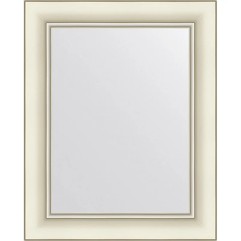 Зеркало EVOFORM в багетной раме - белый с серебром 60 mm (41x51 cm) BY 7625
