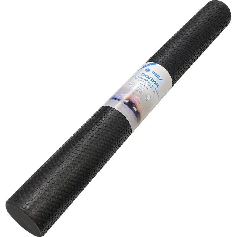 Массажный ролл INEX EVA Foam Roller Фельденкрайз, длина 90 см, диаметр 10 см, черный NL IN-8230-10 10-90-BK