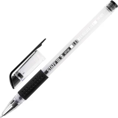 Гелевая ручка Staff everyday gp-192, черная, 12 штук, линия письма 0,35 мм, с грипом 880216