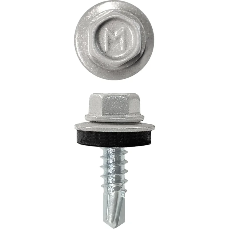 Кровельный саморез Daxmer 4,8x19 RAL 9006 сверло №2, 400 шт 00000310462