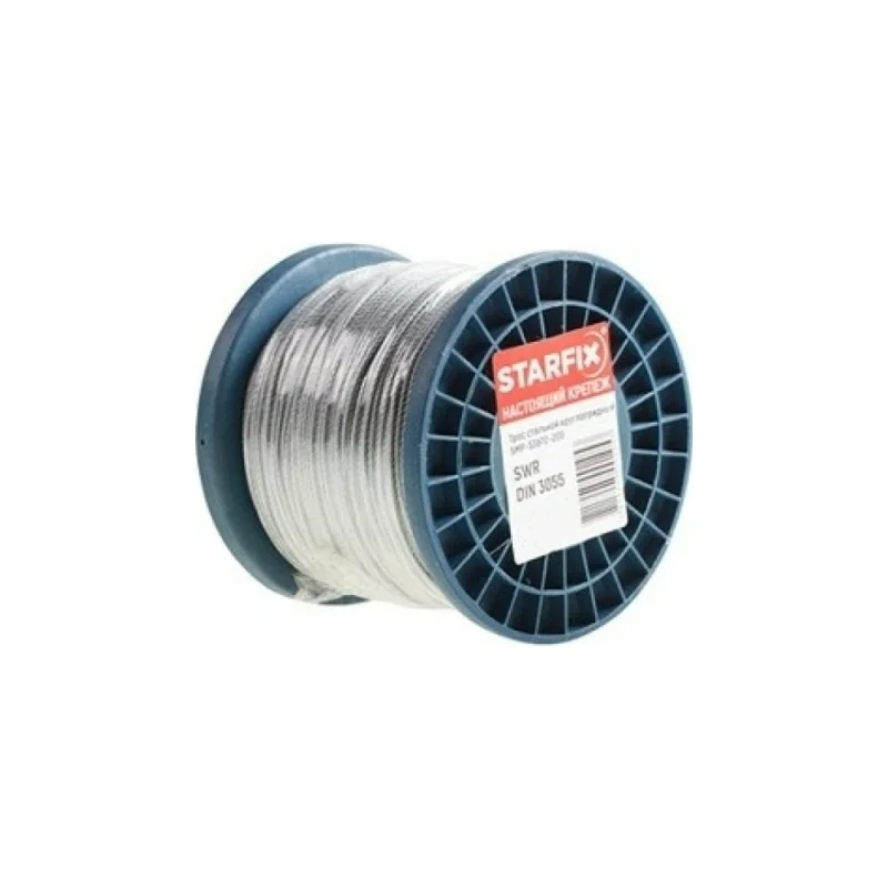 Стальной трос в ПВХ STARFIX SWR М1, PVC М2, DIN 3055, бухта 200 м SMP-53692-200