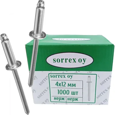 Заклепка вытяжная SORREX нерж/нерж 4.0x12 1000 штук 2BBD 40120