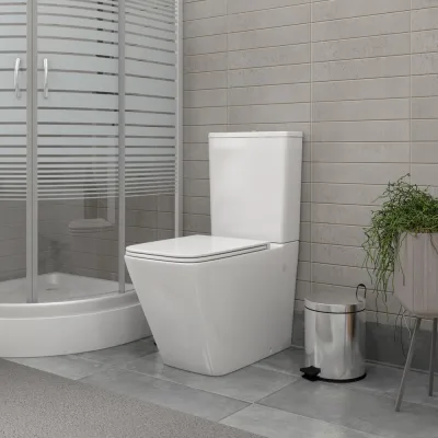 Унитаз напольный безободковый Teymi Helmi, сиденье микролифт T40308 ЦБ-00267918