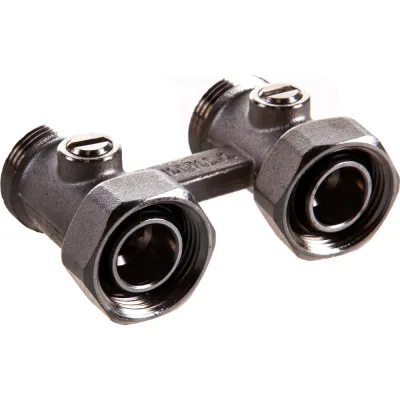 Радиаторный узел Tiemme НВ, 3/4"х3/4"ЕК,  H-блок со встроенными кранами, 2-трубная система 3390001