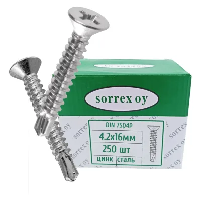 Саморез Sorrex 7504P-ZN-M4.2X16 250 шт. 7504P-1-042-016 250