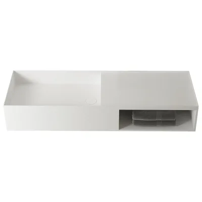 Раковина из искусственного камня VINCEA 1200x400x200, подвесная, белый матовый VWB-6S112MW