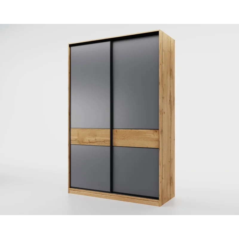 Шкаф-купе МК Мама slim 125x60, дуб вотан, темно-серый 101733