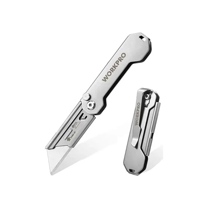 Нож складной мини WORKPRO из нержавеющей стали (трапец) WP211016