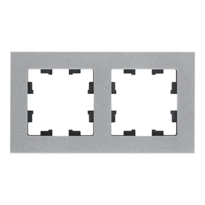 Рамка Systeme Electric AtlasDesign Nature двухместная мрамор айс грей (ATN343202)