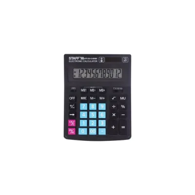 ΠΠ°ΡΡΠΎΠ»ΡΠ½ΡΠΉ ΠΊΠ°Π»ΡΠΊΡΠ»ΡΡΠΎΡ STAFF PLUS STF-333-BKBU 200x154ΠΌΠΌ 12 ΡΠ°Π·ΡΡΠ΄ΠΎΠ²,ΡΠ΅ΡΠ½ΠΎ-ΡΠΈΠ½ΠΈΠΉ, 250461