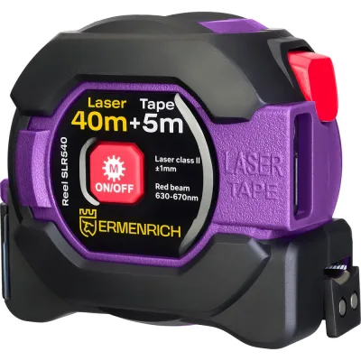 Рулетка с лазерным дальномером Ermenrich (Эрменрих) Reel SLR540, фиолетовый 84581