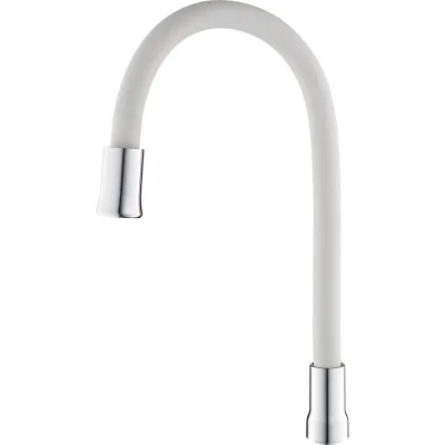 Излив для кухни AQUEDUC 348896, 50 см, гибкий силикон, аэратор и гайка ABS пластик, белый, ЭК000148896
