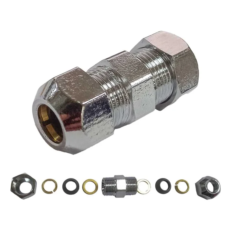 Патрубок хромированный VIEIR 2шт 10 × 10 цанга–цанга PV19