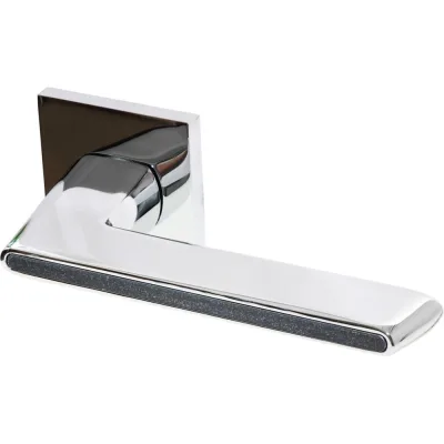 Ручка Doorlock DL Boho A51S Slim CP/Black полированный хром/черный, квадратная розетка, толщина двери 35-55 мм 73243