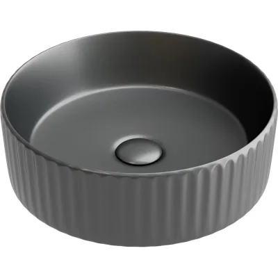 Накладная чаша умывальник Ceramicanova Element круглая (цвет темный антрацит матовый) 360_360_115мм CN6057MDH