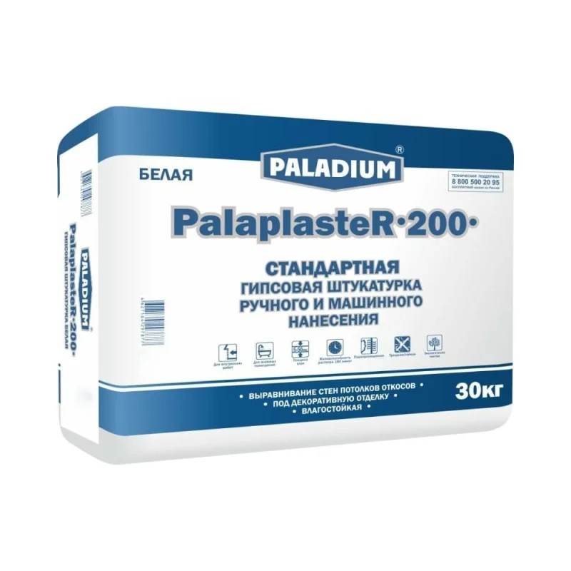 Гипсовая штукатурка PALADIUM Palaplaste R-200 (белая; 30 кг) 83427220