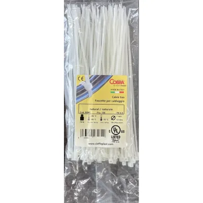 Стяжка для кабеля Terminator 100x2.5 белая, 100 шт. Cobra/Italy Natural 9100198