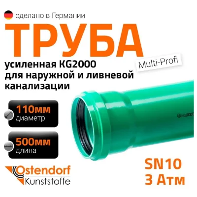 Труба ливневой канализации Ostendorf 110х500 мм 770320