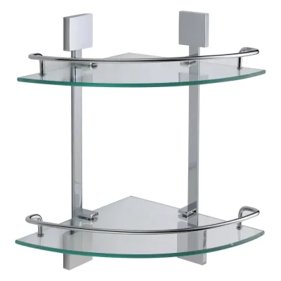 Полка угловая двойная стеклянная Savol S-065322A