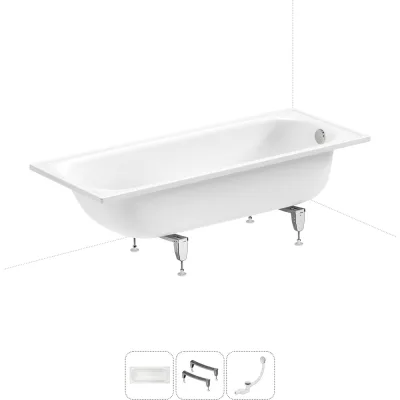 Комплект 3 в 1 Sanitana BLB Europa 2,2 стальная ванна 170x70 с ножками и сифоном 20220653R