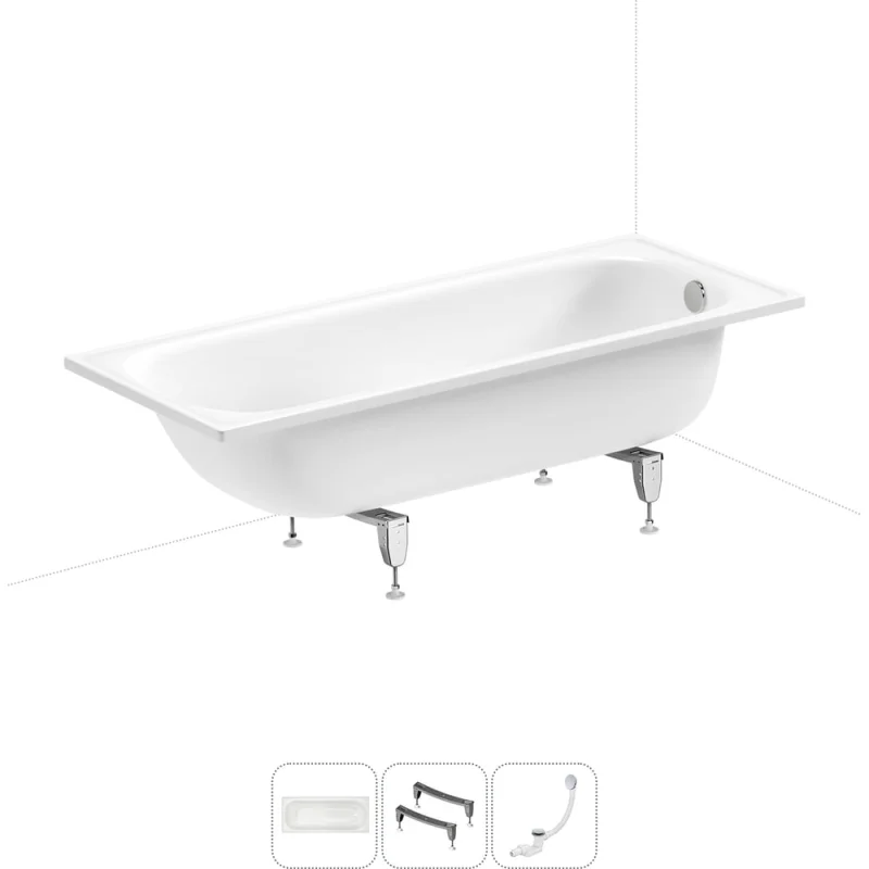ΠΠΎΠΌΠΏΠ»Π΅ΠΊΡ 3 Π² 1 Sanitana BLB Europa 2,2 ΡΡΠ°Π»ΡΠ½Π°Ρ Π²Π°Π½Π½Π° 170x70 Ρ Π½ΠΎΠΆΠΊΠ°ΠΌΠΈ ΠΈ ΡΠΈΡΠΎΠ½ΠΎΠΌ 20220653R