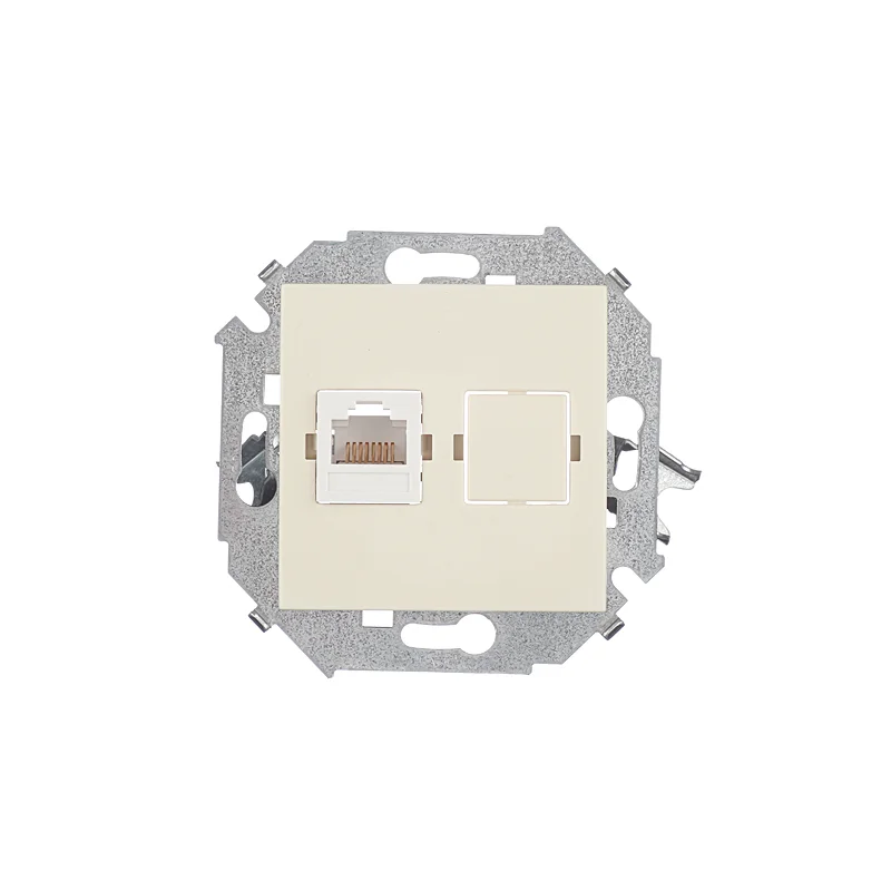 Розетка компьютерная Simon 15 встраиваемая слоновая кость RJ45 (1591598-031)