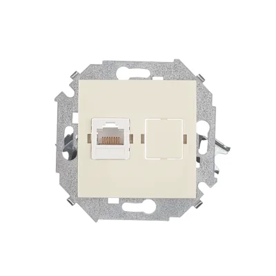 Розетка компьютерная Simon 15 встраиваемая слоновая кость RJ45 (1591598-031)