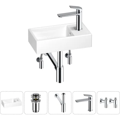 Маленькая раковина для ванной комнаты или туалета Wellsee WC Area в наборе 5 в 1 202010467