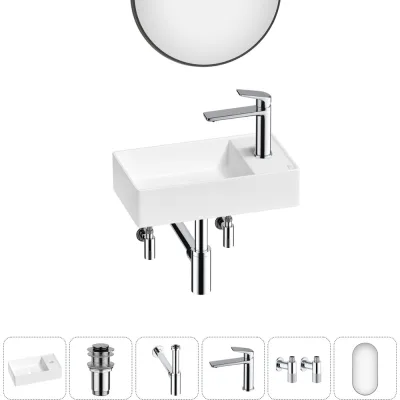 Мини-раковина для ванной комнаты или туалета Wellsee WC Area в наборе 6 в 1 20218111R