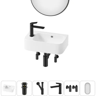 Комплект Wellsee 6 в 1 Lavinia Boho Bathroom Sink накладная/подвесная раковина 45x27 см 20219822R
