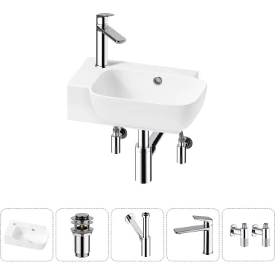 Комплект Wellsee 5 в 1 Lavinia Boho Bathroom Sink накладная/подвесная раковина 40x24 см 20216397R