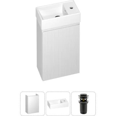 Комплект подвесной тумбы с раковиной для ванной и туалета Wellsee WC Area в наборе 3 в 1 20216826R