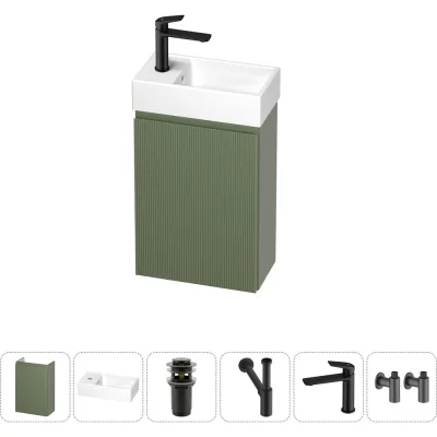 Комплект подвесной тумбы с раковиной для ванной и туалета Wellsee WC Area в наборе 6 в 1 20216900R