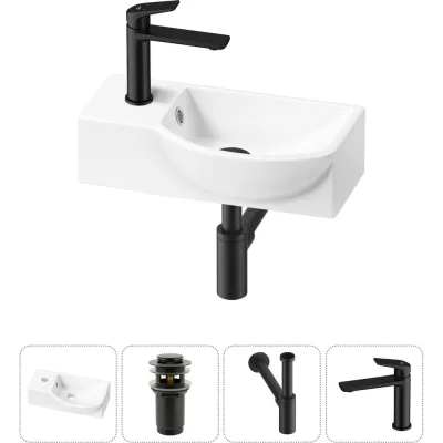 Комплект Wellsee 4 в 1 Lavinia Boho Bathroom Sink накладная/подвесная раковина 40x23 см 20216030R