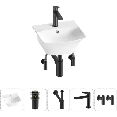 Комплект Wellsee 5 в 1 Lavinia Boho Bathroom Sink накладная/подвесная раковина 35x36 см 20216734R