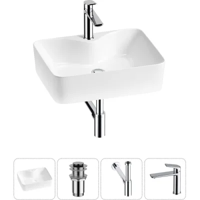 Комплект Wellsee 4 в 1 Lavinia Boho Bathroom Sink накладная раковина 48x37 см 20215263R