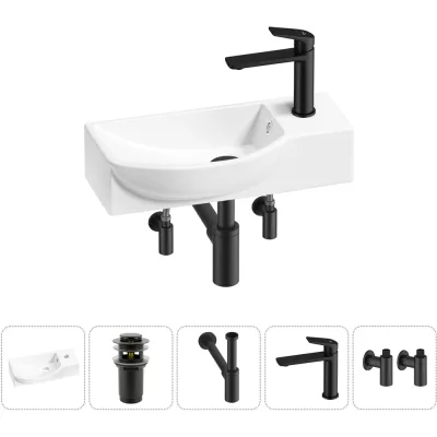 Комплект Wellsee 5 в 1 Lavinia Boho Bathroom Sink накладная/подвесная раковина 45x24 см 20216118R