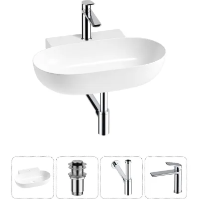Комплект Wellsee 4 в 1 Lavinia Boho Bathroom Sink накладная/подвесная раковина 58x40 см 20215135R