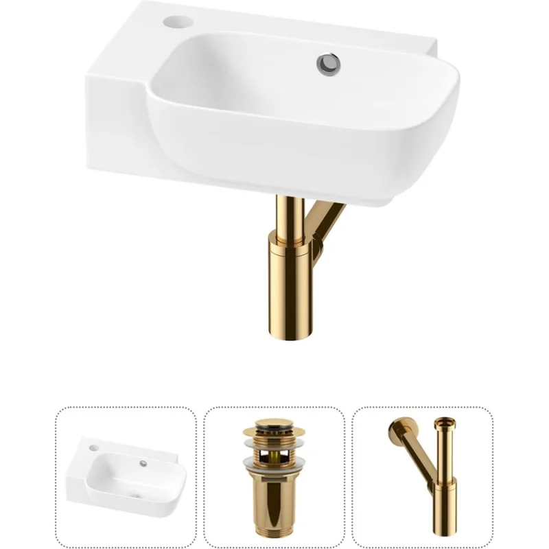 Комплект Wellsee 3 в 1 Lavinia Boho Bathroom Sink накладная/подвесная раковина 40x24 см 20216391R
