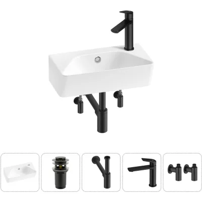 Комплект Wellsee 5 в 1 Lavinia Boho Bathroom Sink накладная/подвесная раковина 40x22 см 20216426R